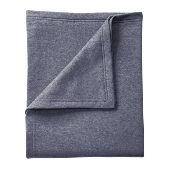 Port & Co Adult Unisex Plain Blanket Heather Navy One Size Fits All