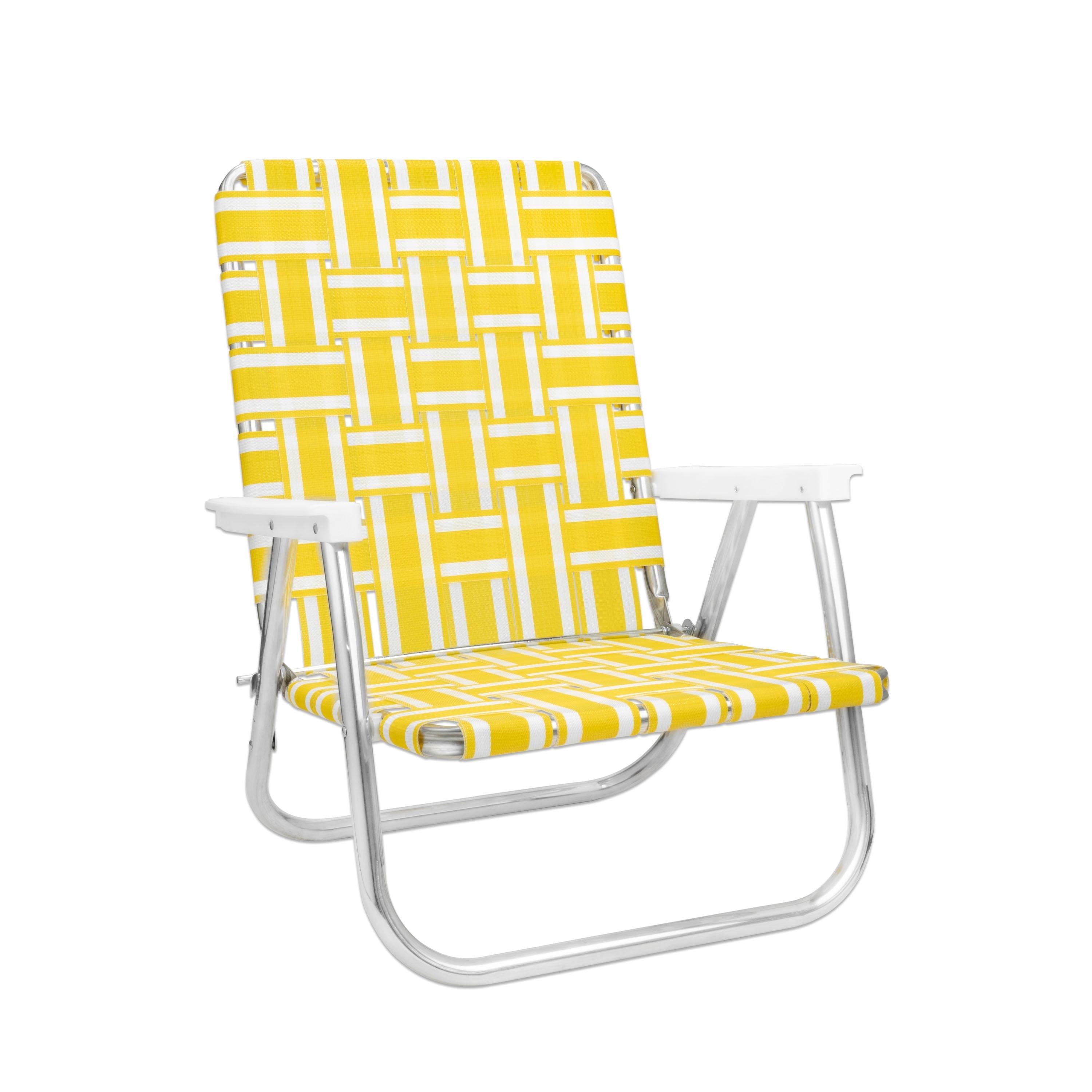 Lawn Chair USA Folding Aluminum Beach Webbed Chair