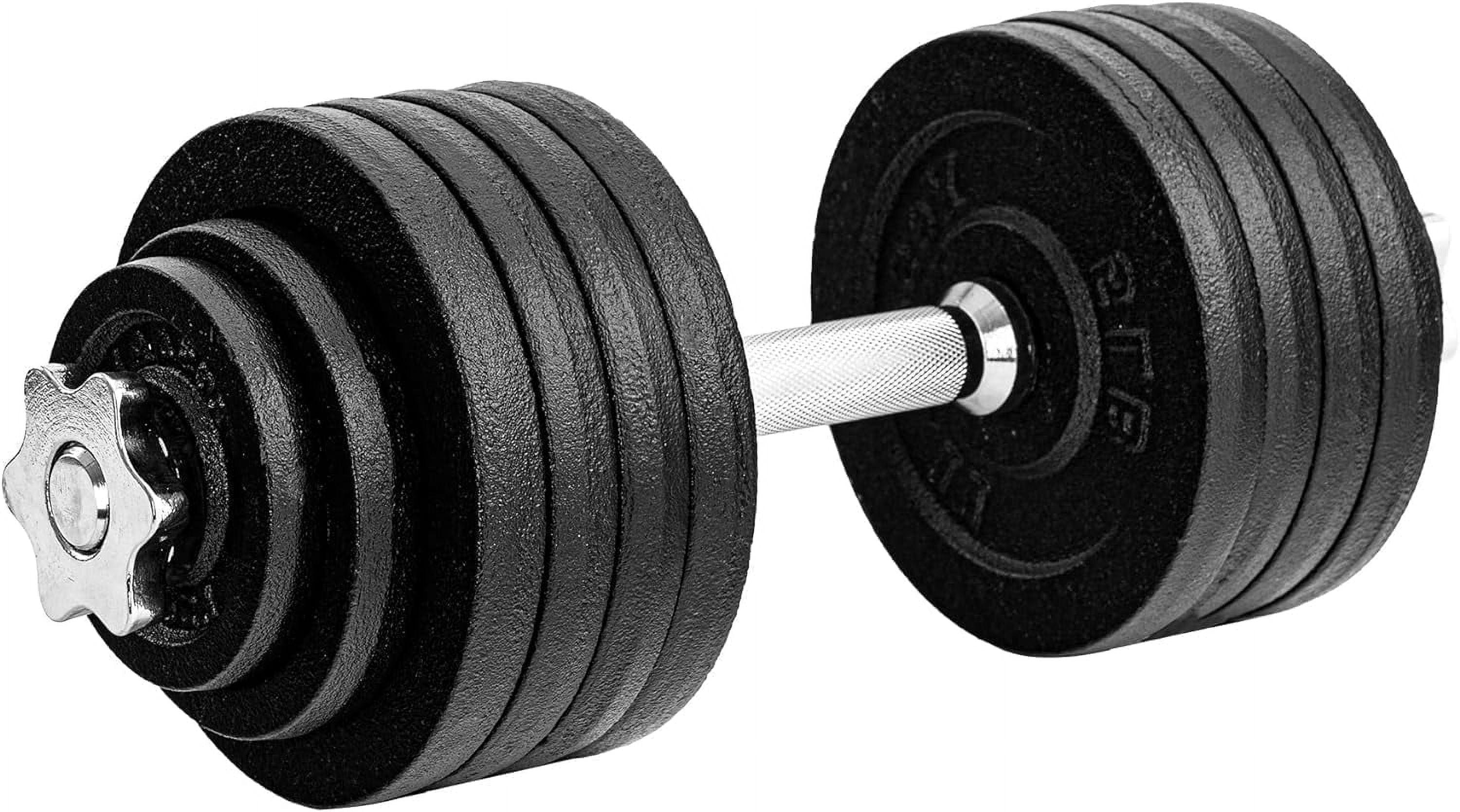 52.5 lb Adjustable Black Cast Iron Dumbbell Set