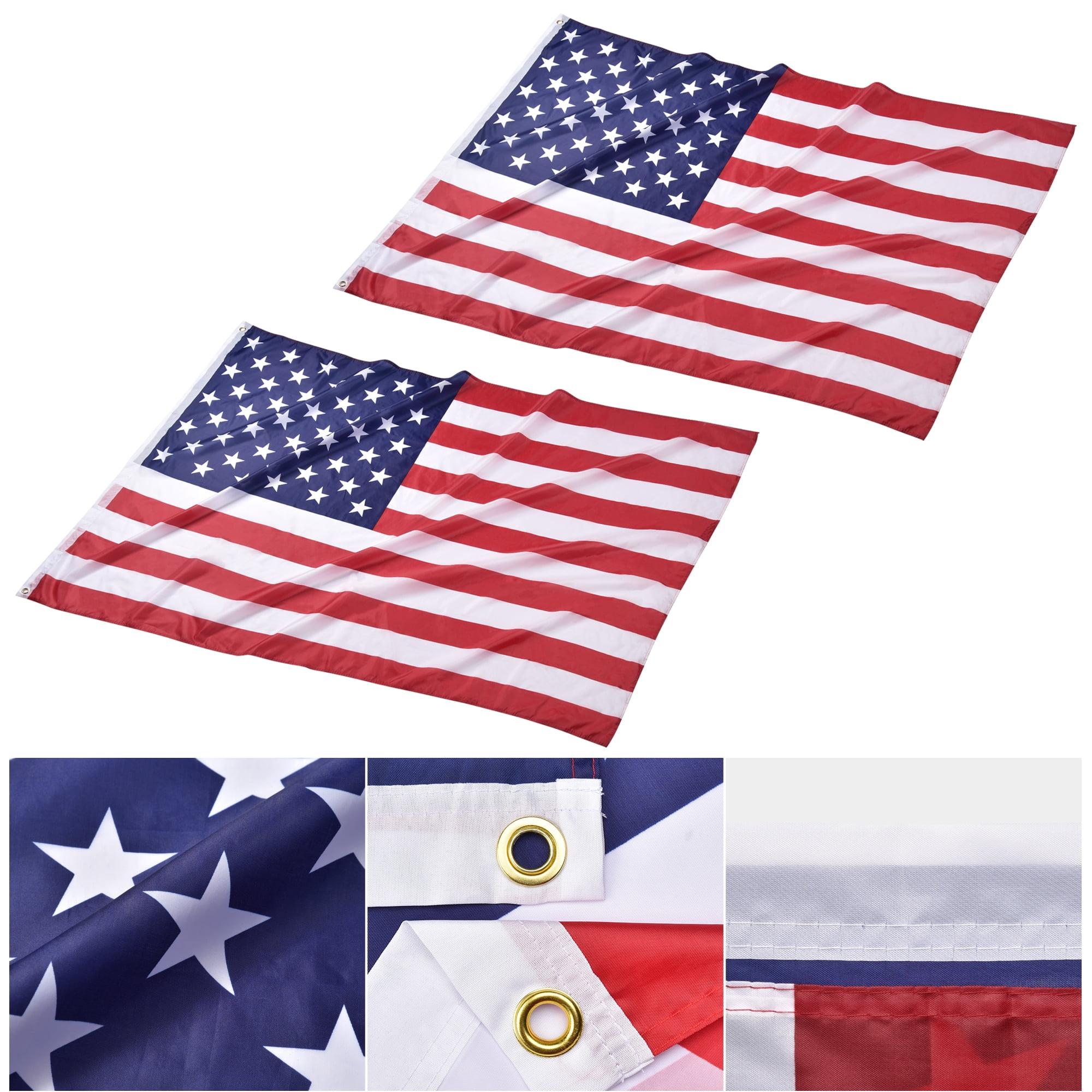 Yescom 2 Pcs 4x6 Ft US Flag Fade Resistance