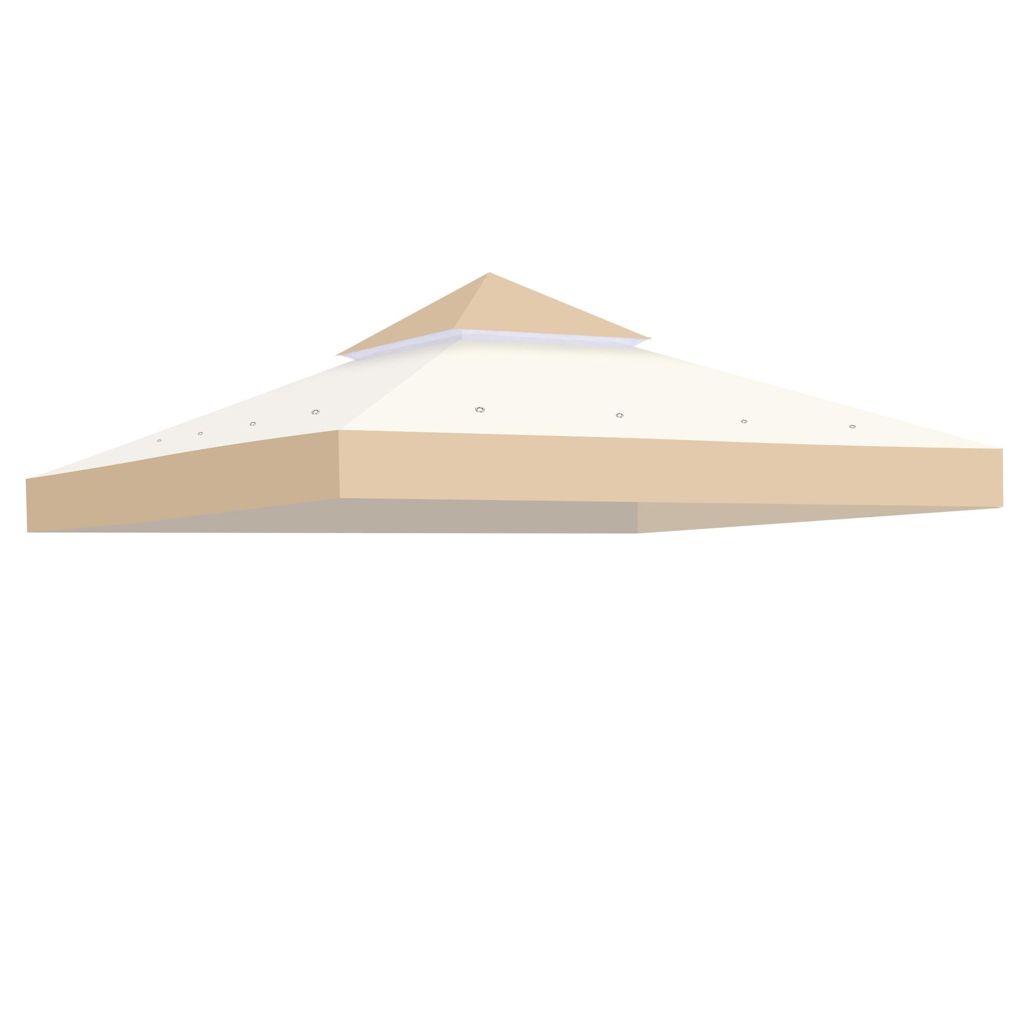 Yescom 8x8 Ft 2-Tier Gazebo Top Replacement Beige+White