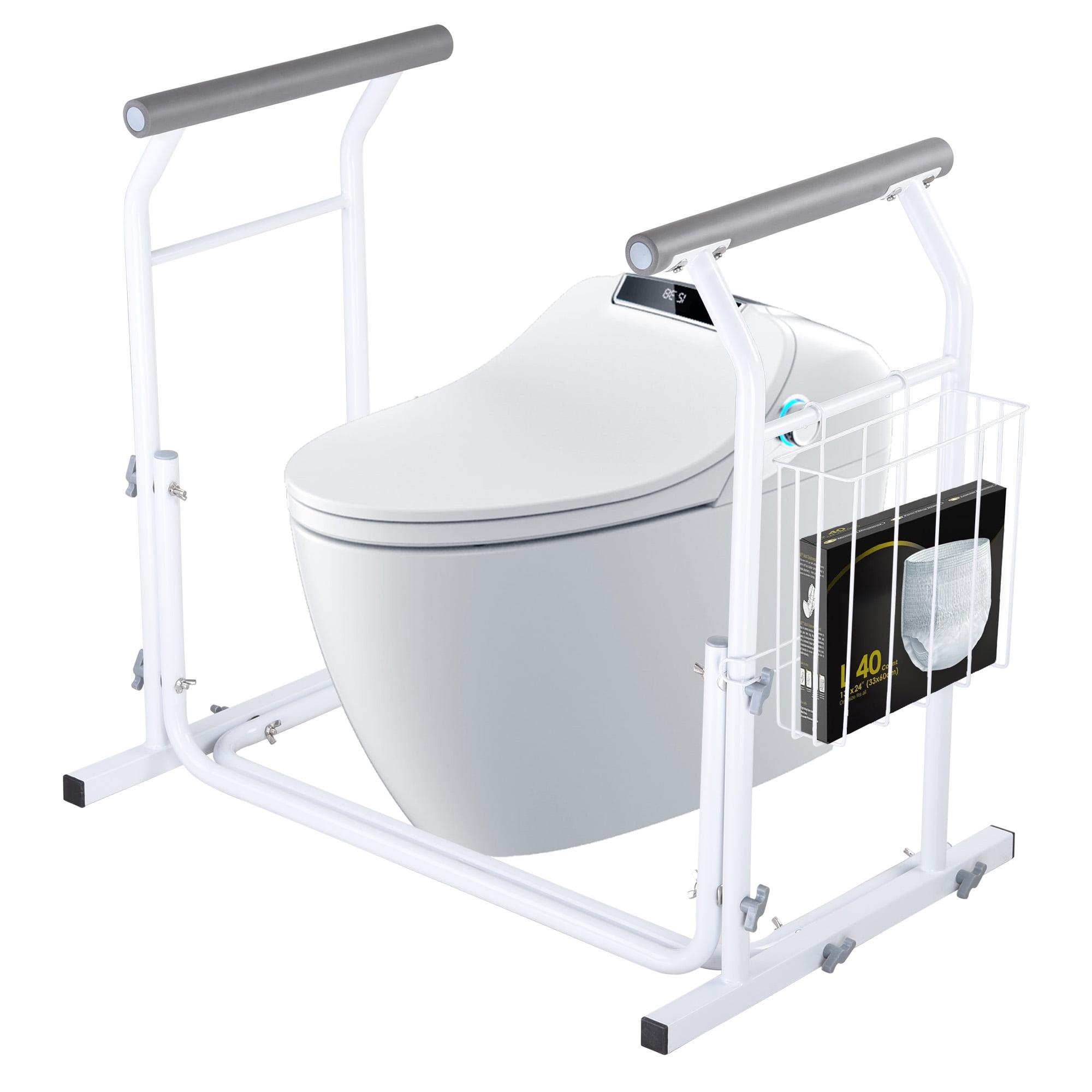 White Metal Toilet Safety Frame with Padded Handles