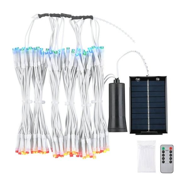 Yescom Patio Umbrella Solar String Light with Remote Control Timer Fit 6-Rib 7/8/9 Ft Outdoor 96 RGB LED 8 Mode Camping