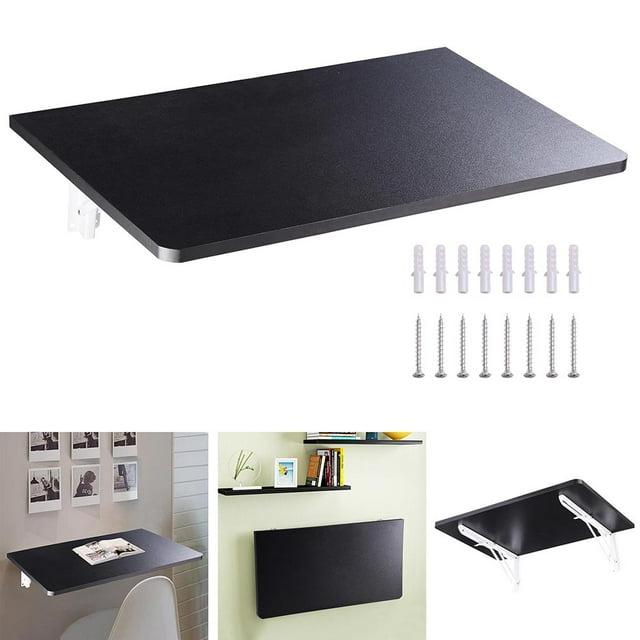 Yescom Wall Mounted Floating Folding Computer Desk 23 5/8" x 15 3/4" 66lbs Weight Capacity Black
