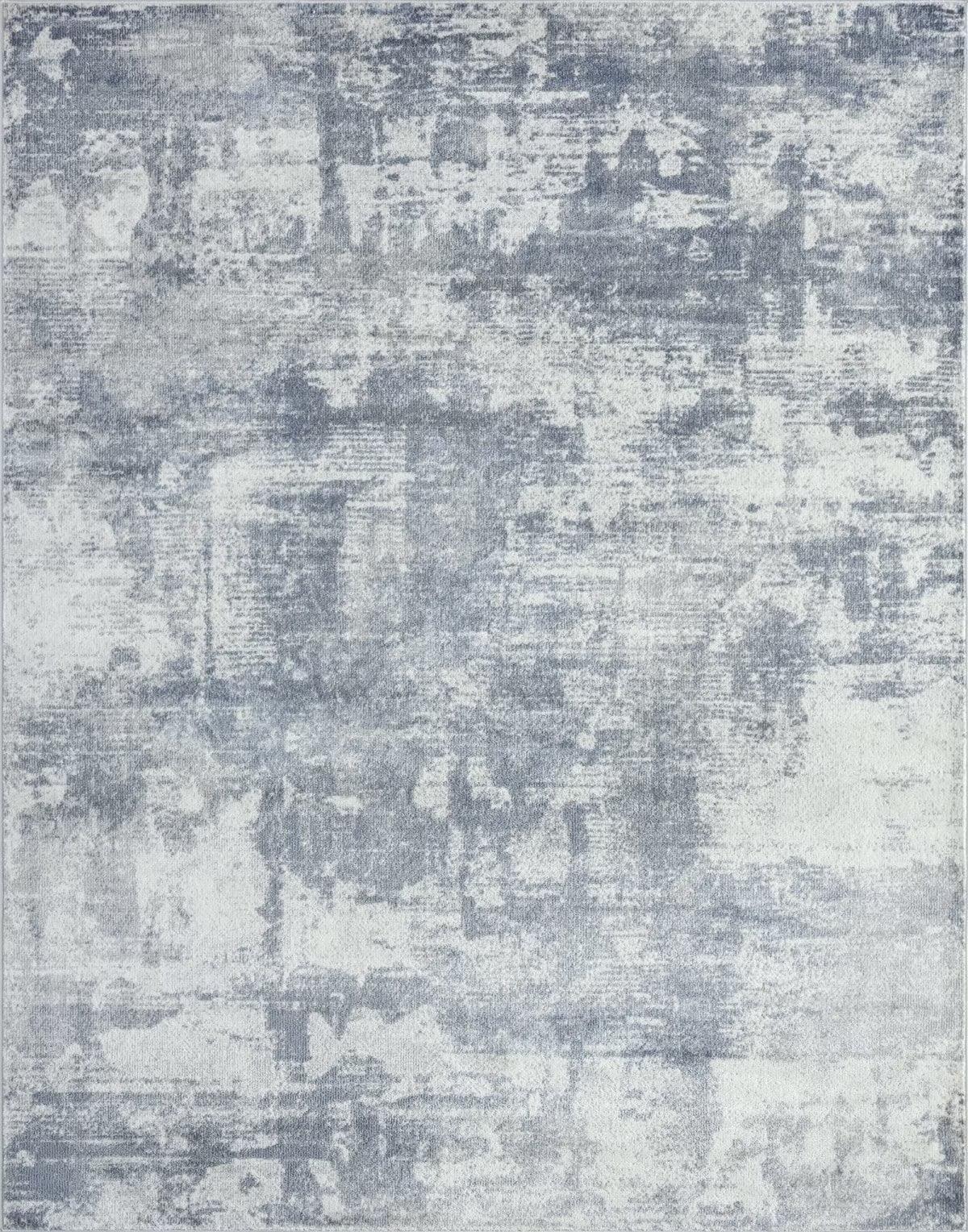 Gray Abstract Distressed Low Pile Indoor Rug 5' 3" x 7' 3"