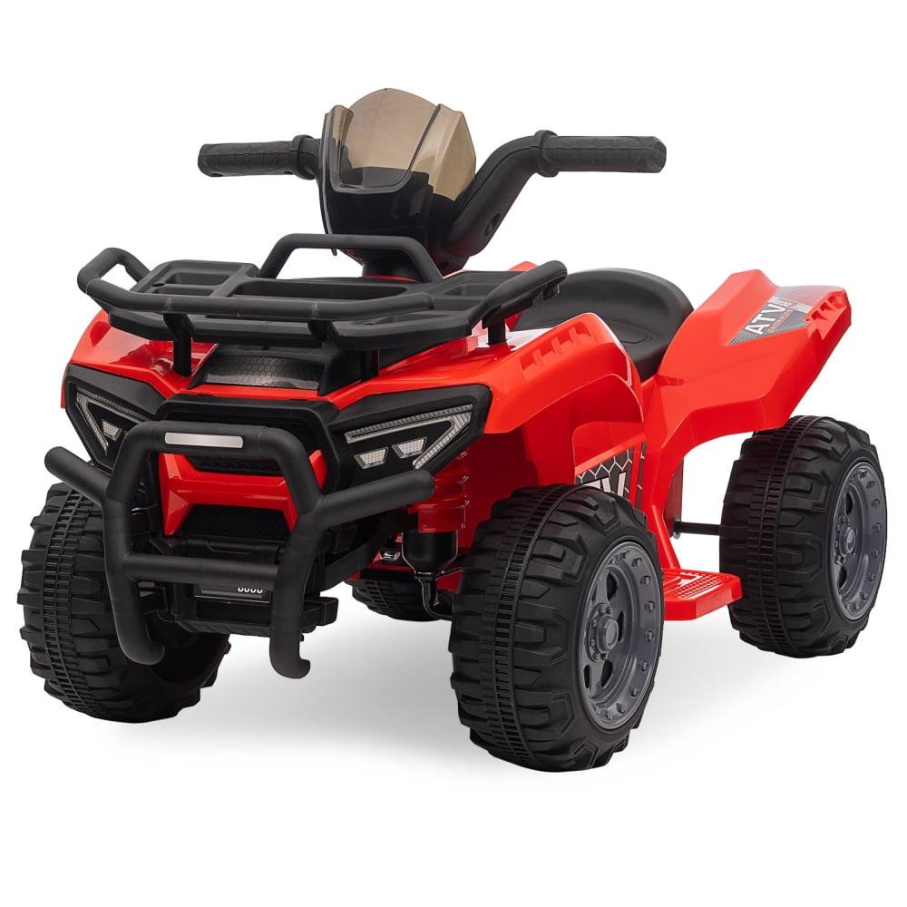 Red 6-Volt Kids Quad Ride-On with Music and Wear-Resistant Wheels