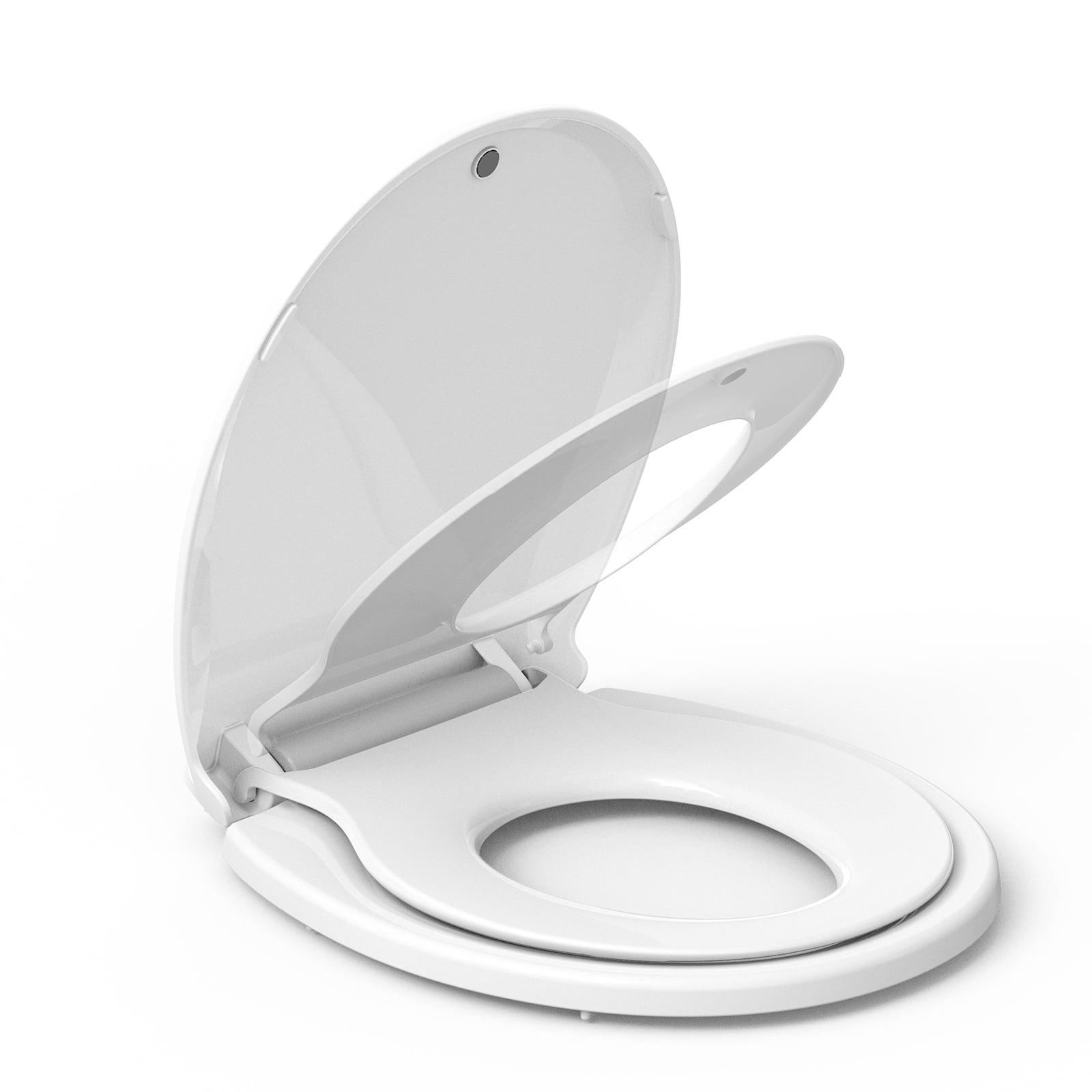 White Round Polypropylene Toilet Seat with Built-In Toddler Seat