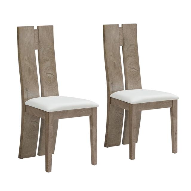 Yesurprise Dining Chair Set of 2, Classic Upholstered Accent Dining Chair, Wooden Back Armless Side Chairs with Wood Legs for Living Room Bedroom Outdoor Lounge