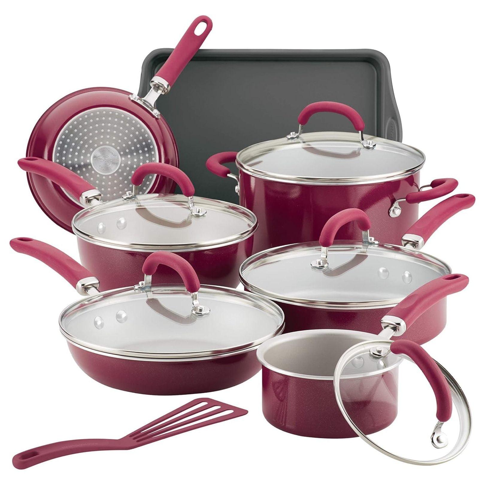 Rachael Ray Create Delicious Aluminum Nonstick Cookware Induction Cookware Set, 13-Piece