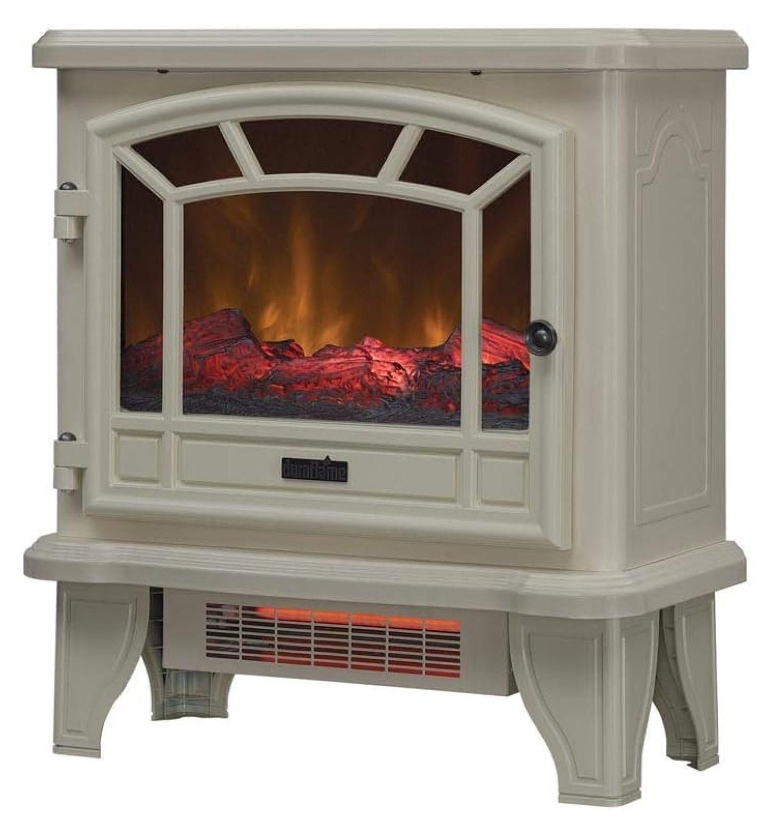 Cream Electric Infrared Quartz Fireplace Stove Heater