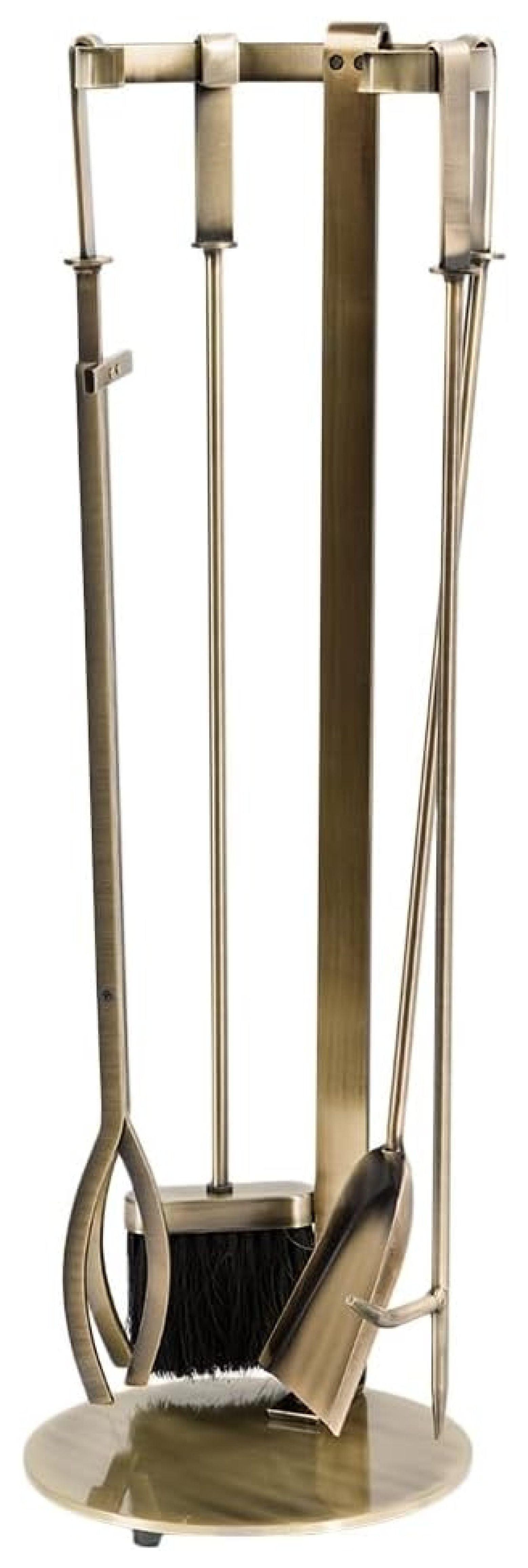 Modern Ember Modern Ember Knoll Fireplace Tool Set - Includes Brush, Shovel, Fire Poker, Tongs, and Stand - Steel