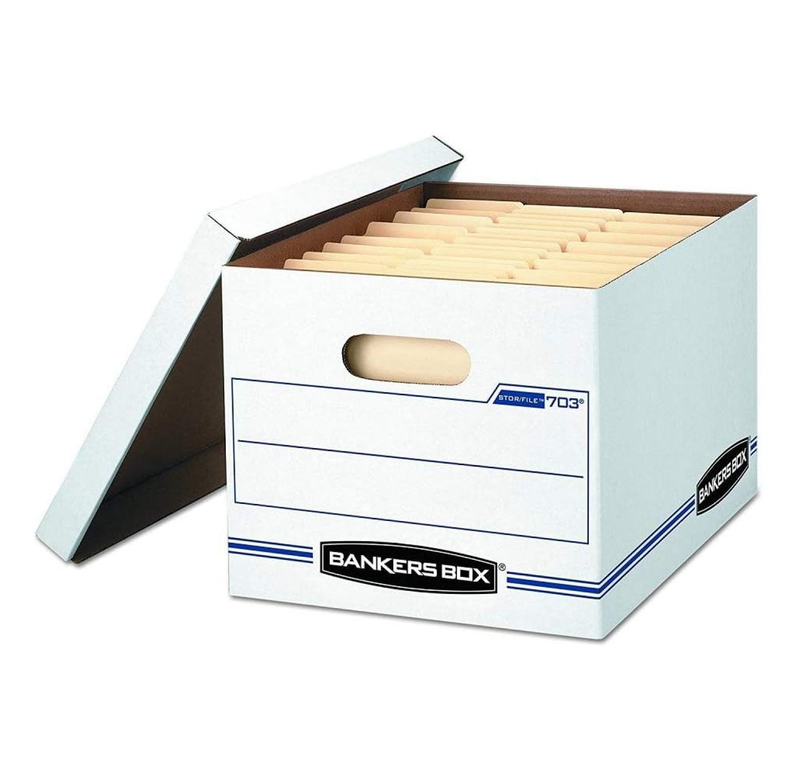 White Paper Storage Box with Lift-Off Lid, 15 x 12 x 10 Inches