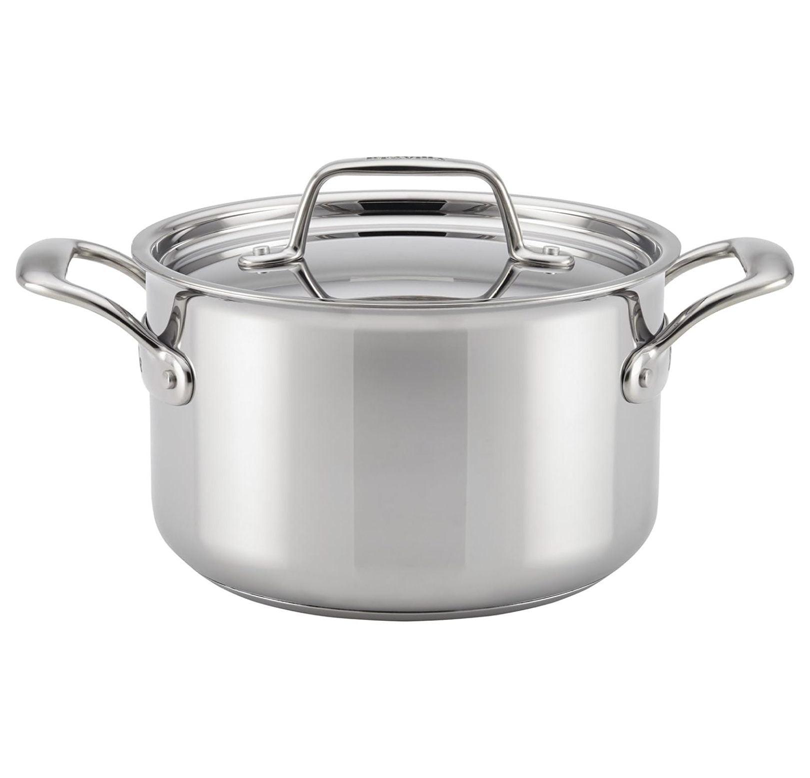 YfulYde Thermal Pro Clad Stainless Steel 4-Quart Covered Saucepot