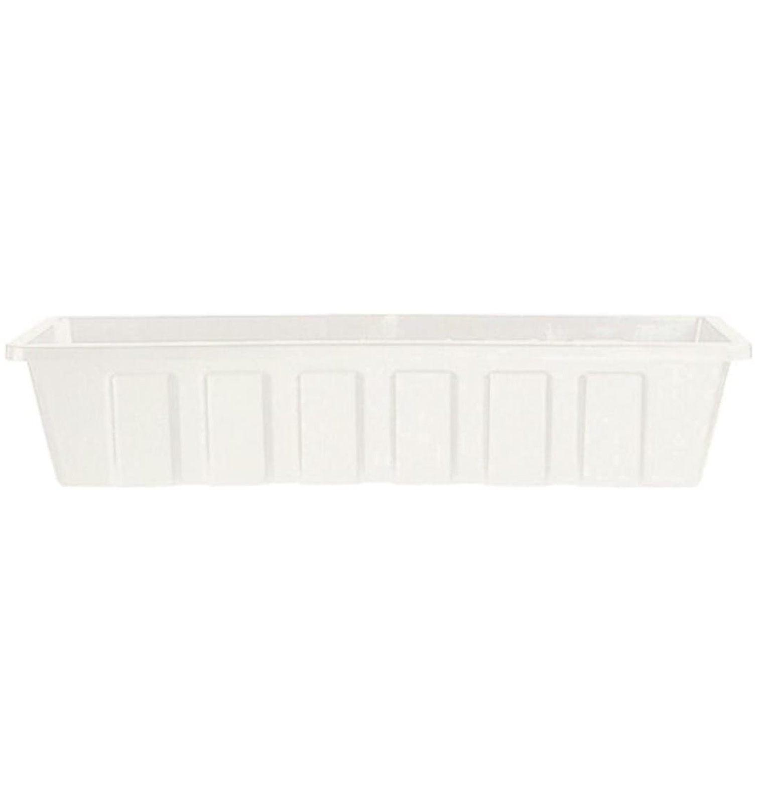 Novelty Poly-Pro Plastic Liner/Planter Flower Box, White, 24"