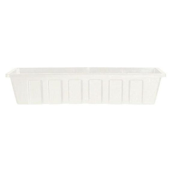 Novelty Poly-Pro Plastic Liner/Planter Flower Box, White, 24"