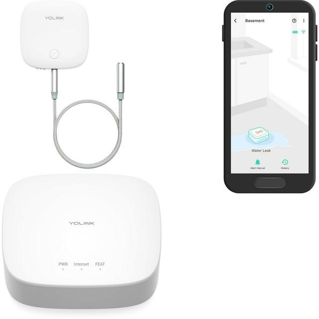 YoLink Smart Home Starter Kit: Hub & 2-Pack Water Leak Sensor 1, LoRa Up to 1/4 Mile Open-Air Range, SMS/Text, Email & Push Notifications, w/Alexa, IFTTT, Home Assistant