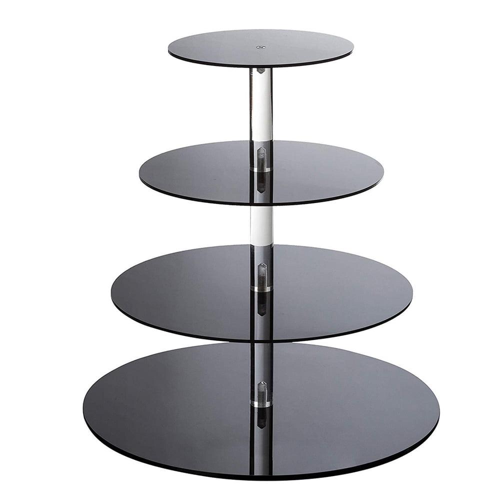 Black Acrylic 4-Tier Round Cupcake Stand