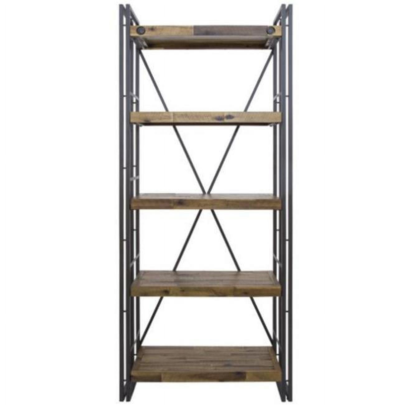 Austen Natural Steel Grey Acacia Wood Industrial Loft Shelf