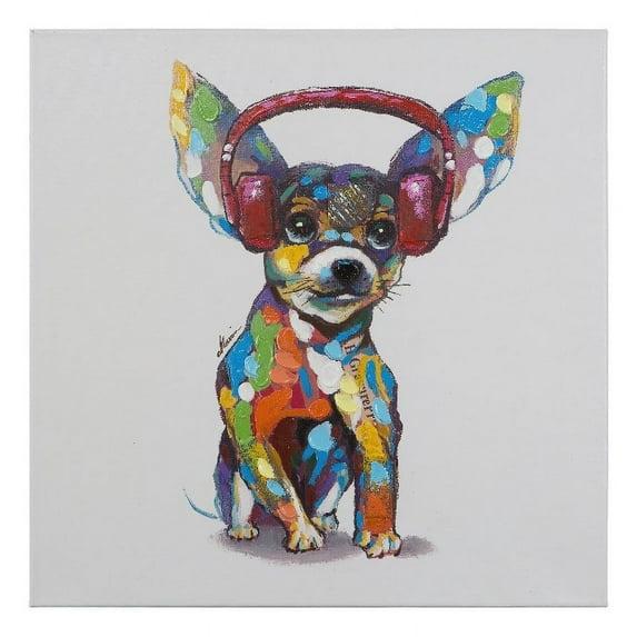 Yosemite Home Decor "Dog Beats IV" Wood Gallery Wrapped Wall Art in Multi-Color