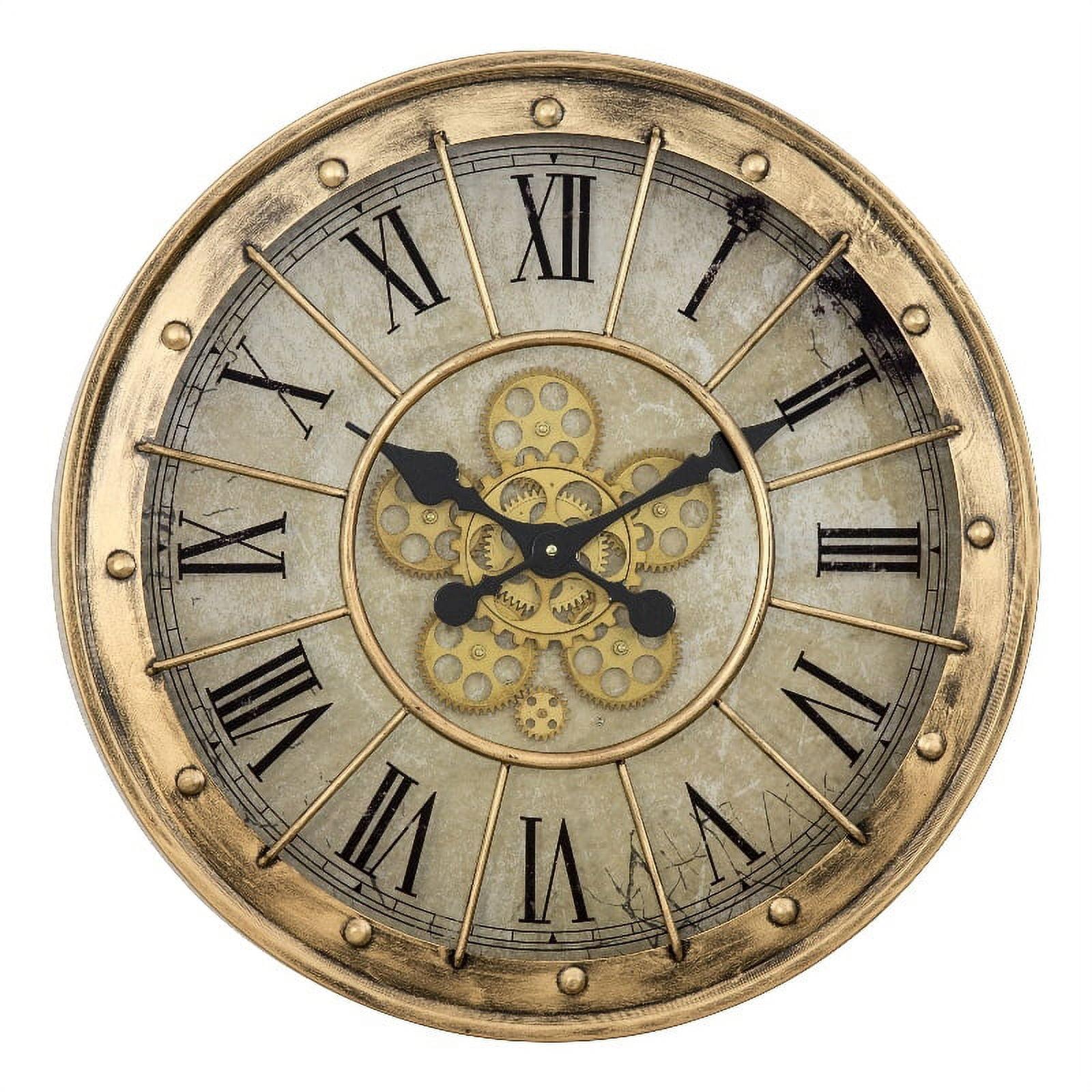 Yosemite Home Decor Gilded Round Gear Clock