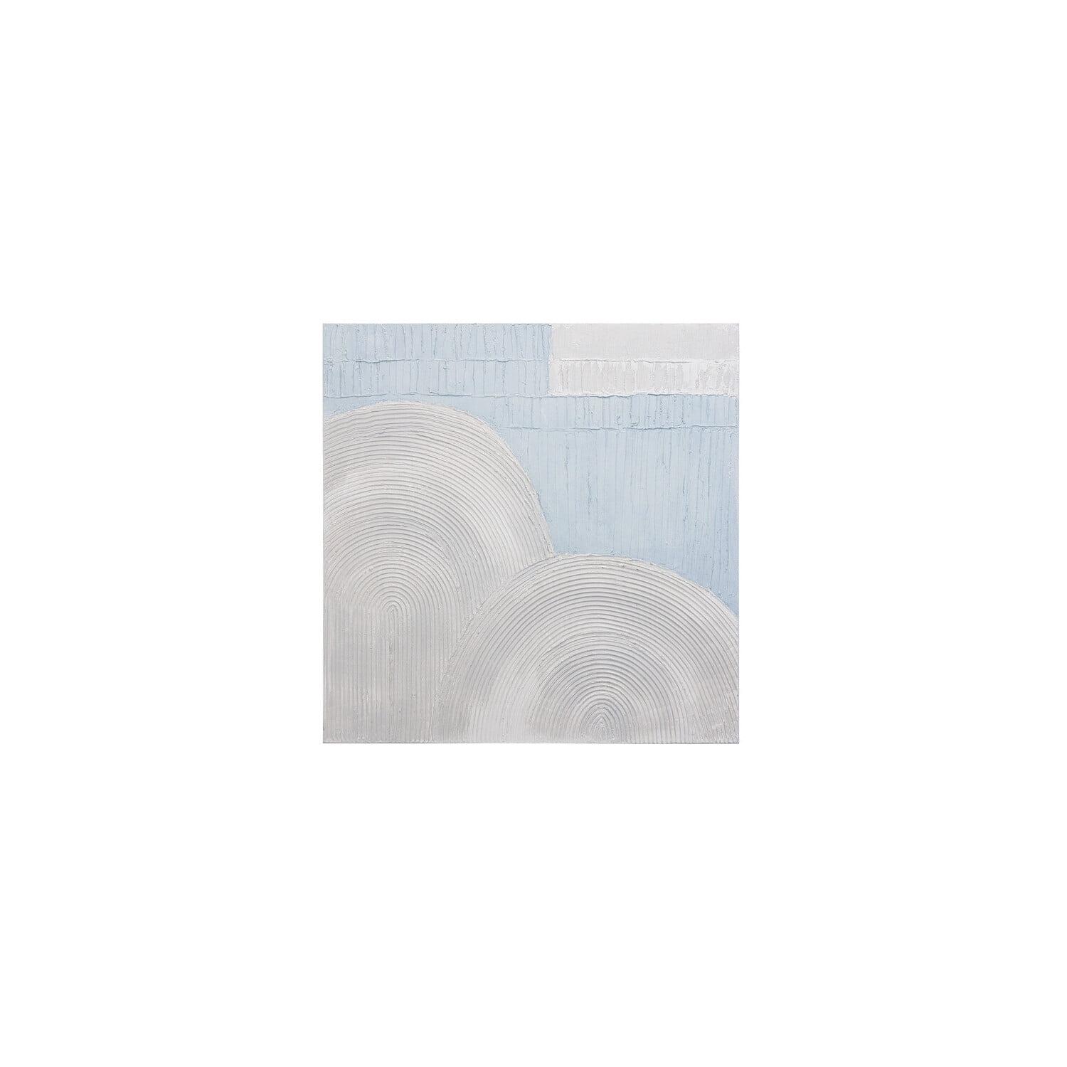 Minimalist Pale Blue and White Abstract Canvas Art