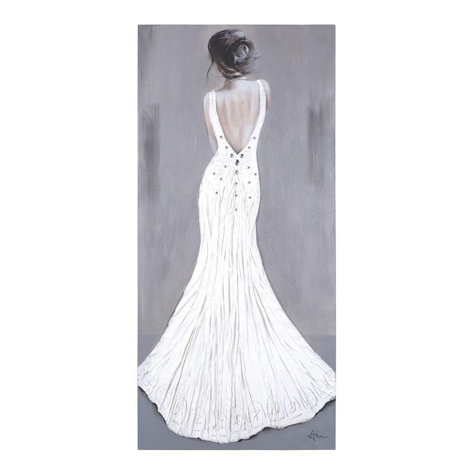 Elegant Woman in White Acrylic Canvas Wall Art