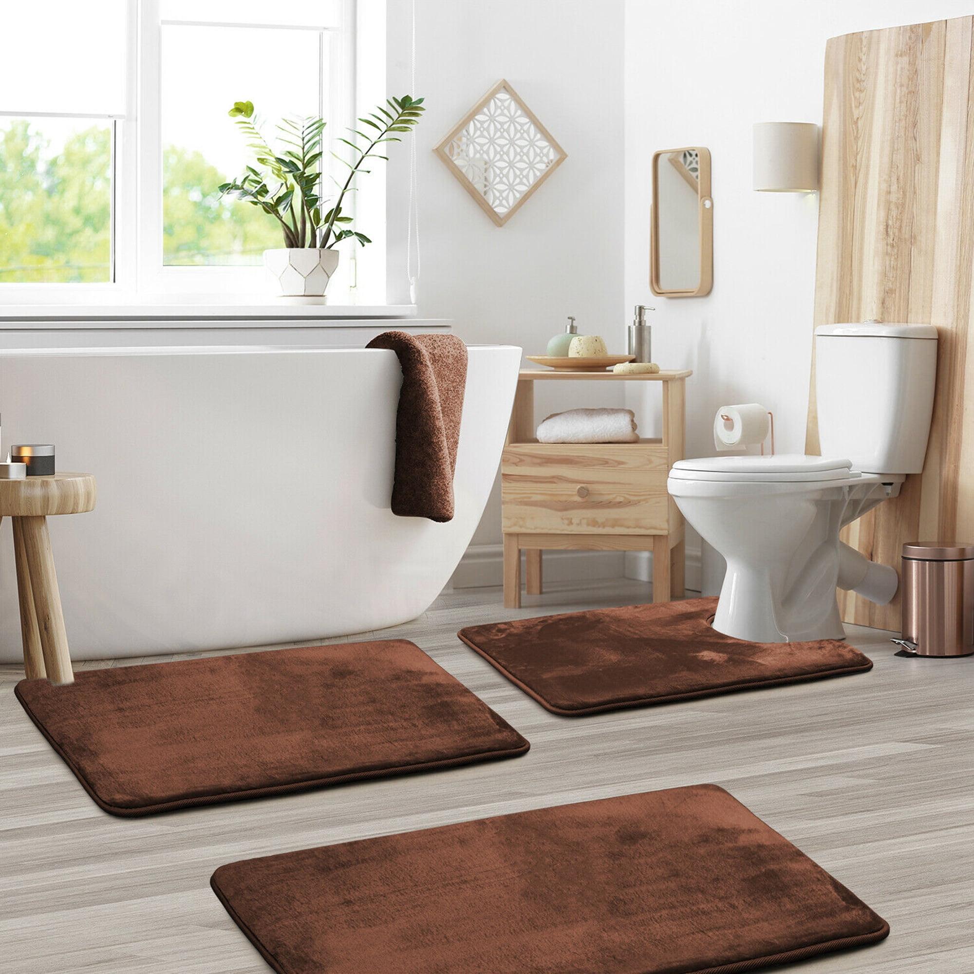Latitude Run® Aighan 3 Piece Ultra Soft and Absorbent Memory Foam Bath Rug Set with Non-Slip Backing