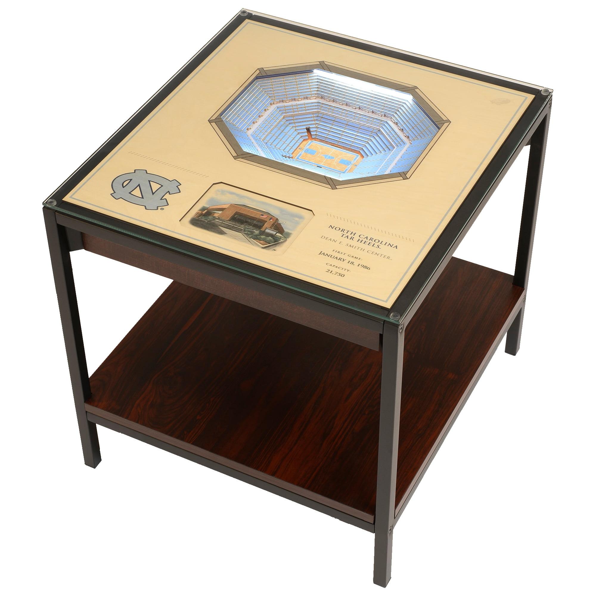 YouTheFan Glass Top End Table