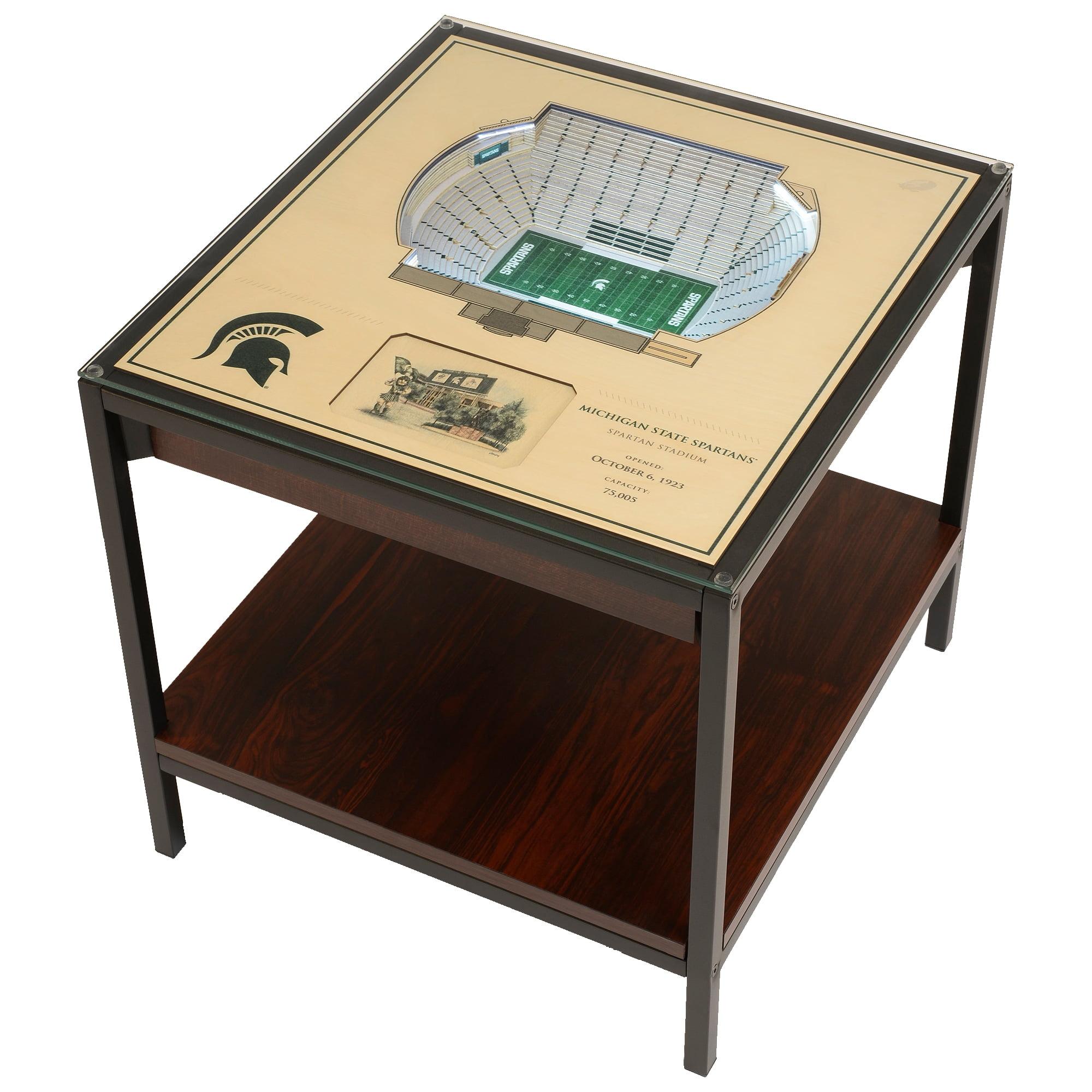 YouTheFan Glass Top End Table