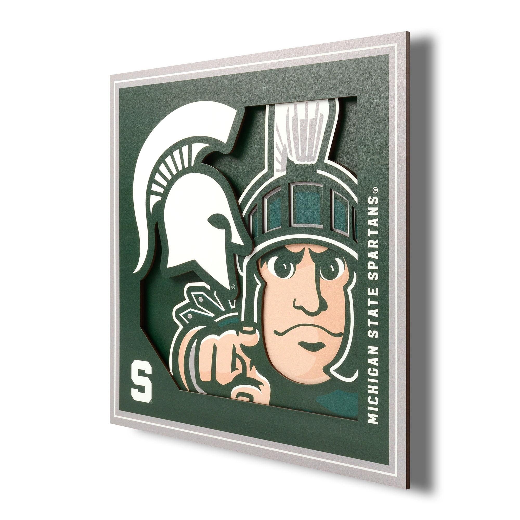 Michigan State Spartans 12'' x 12'' 3D Logo Wall Art