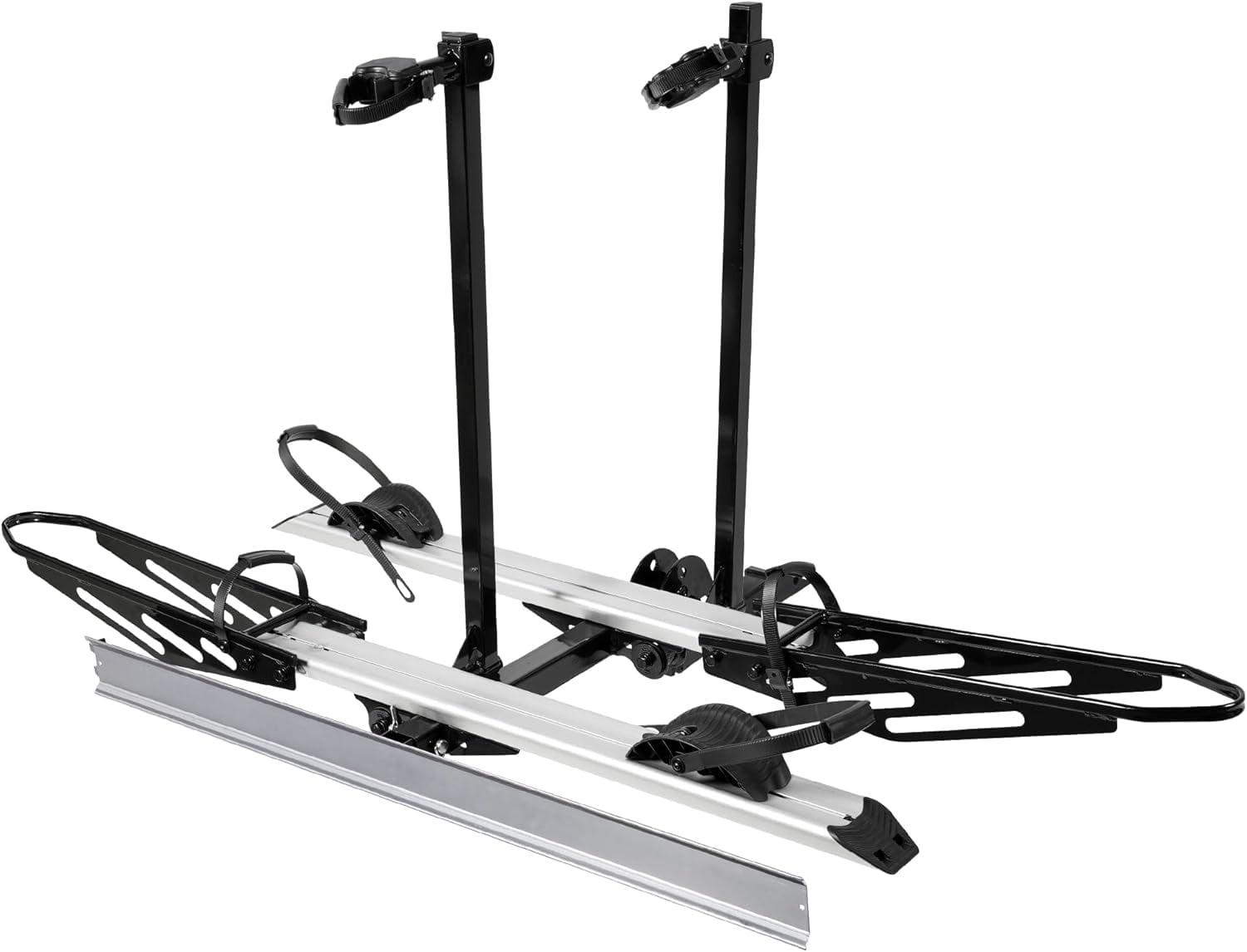 Heavy Duty Black and Silver Hitch Mount E-Bike Rack with Ramp