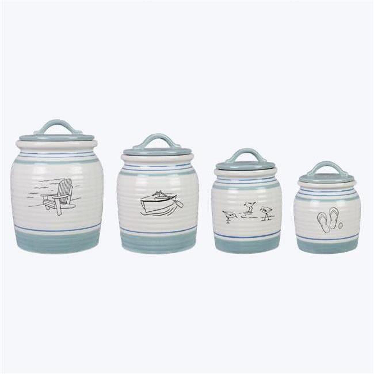 Love Happy Creations LLC Ceramic / Porcelain Canister - Set of 4 (Set of 4)