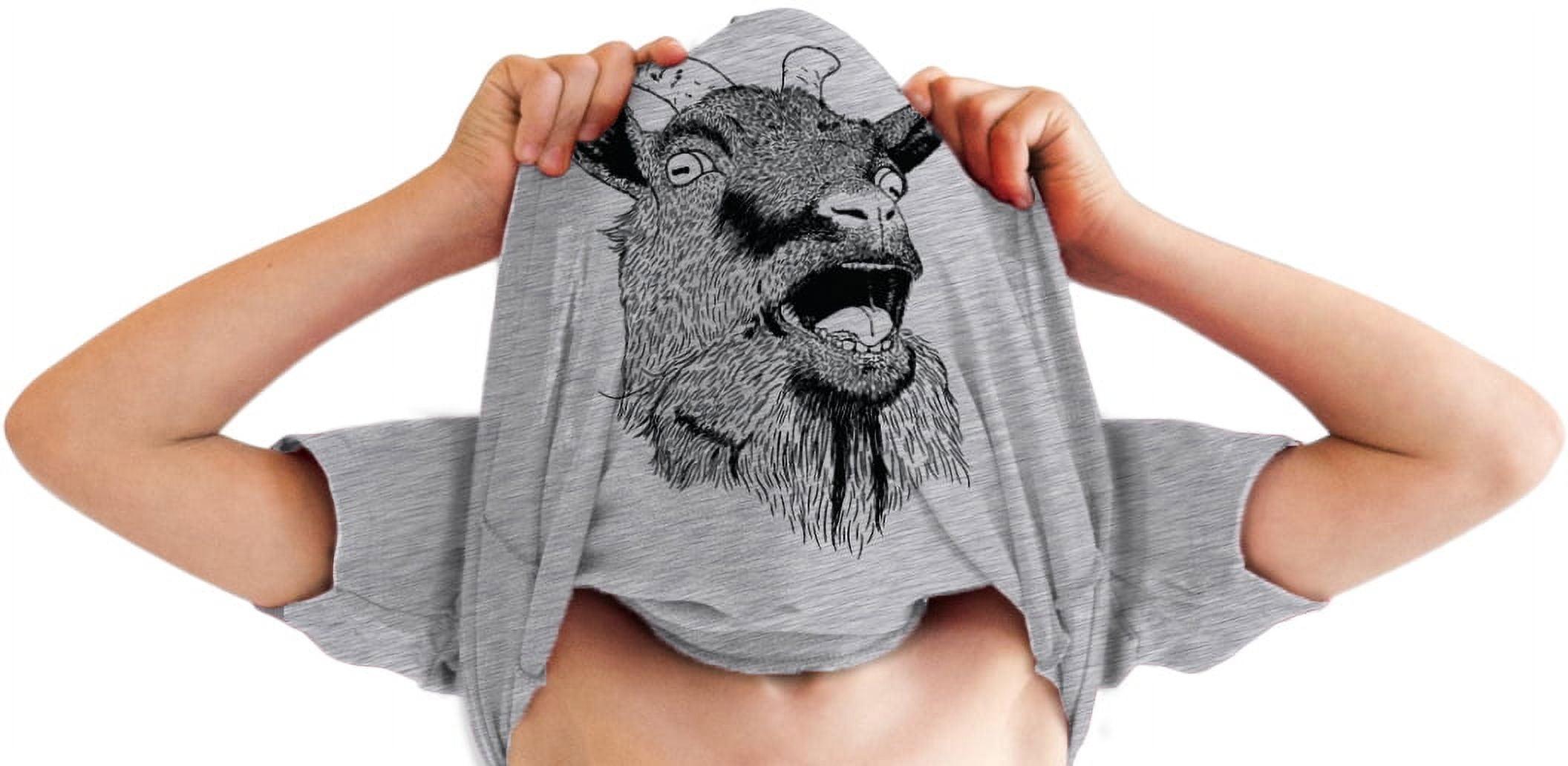 Youth Ask Me About My Goat Funny Animal Flip Shirt Cool Disguise Tee for Kids - Crazy Dog Youth T Shirt Light Grey XL