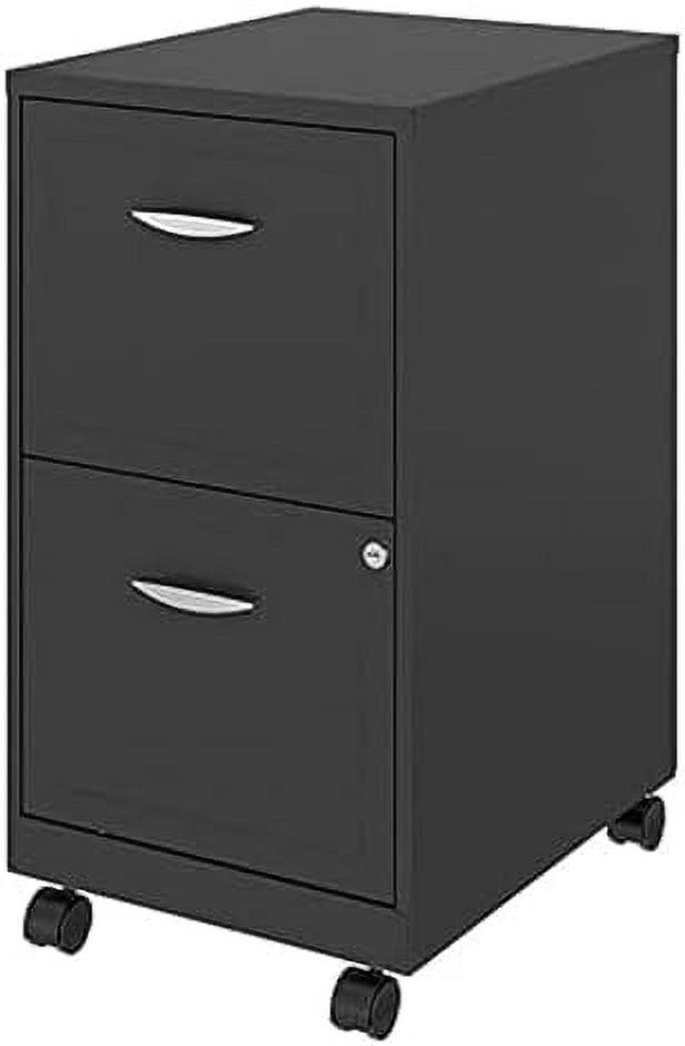 Space Solutions Wide Metal Mobile Organizer File Cabinet for Office Supplies and Hanging File Folder