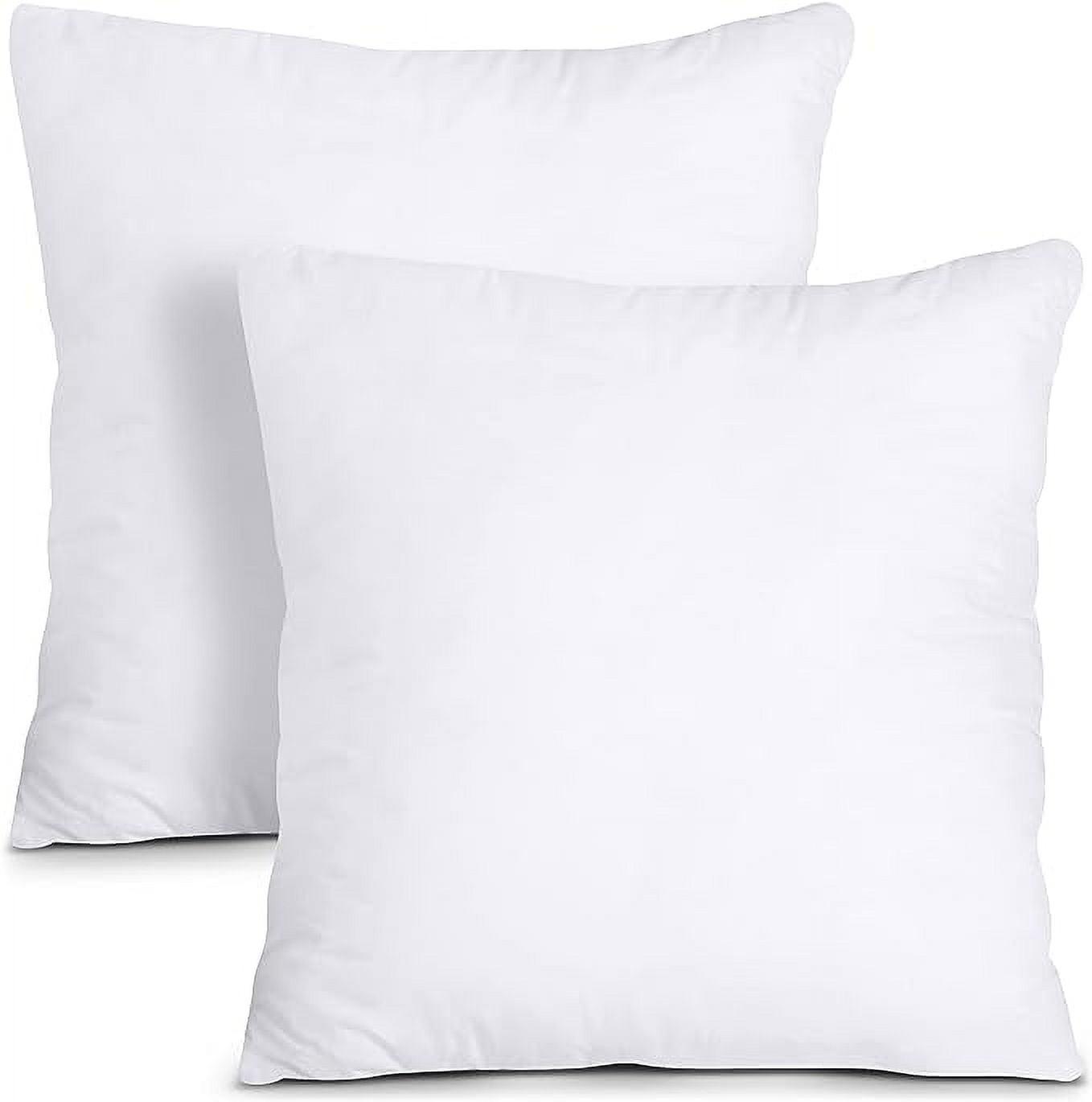 THROW PILLOW, SOFA PILLOW, OUT DOOR PILLOW, COUCH PILLOW, BEDDING PILLOW Inserts (Set of 2, White), 18x18 Inches - Lightweight Fillers for Sofa, Bed, and Home Décor (18x18 Inch (Pack of 2)