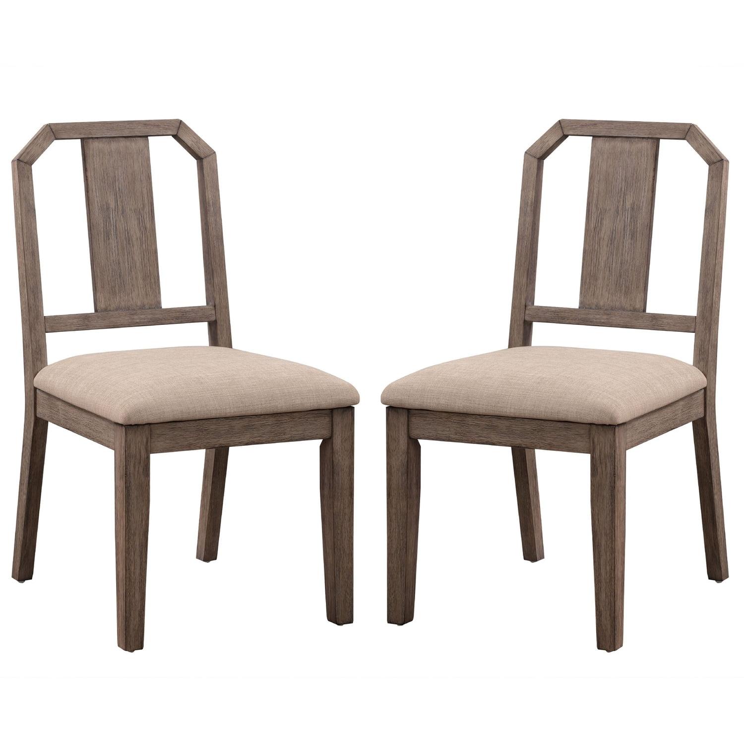 Wenty Wood+Fabric Upholstered Side Chair (Set of 2)