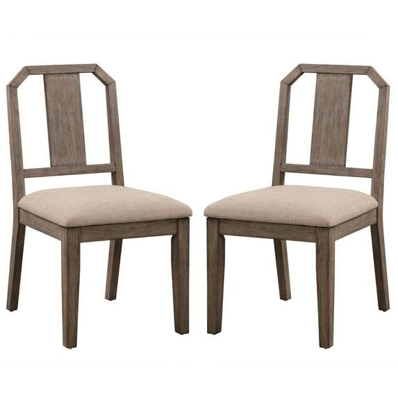 Wenty Wood+Fabric Upholstered Side Chair (Set of 2)