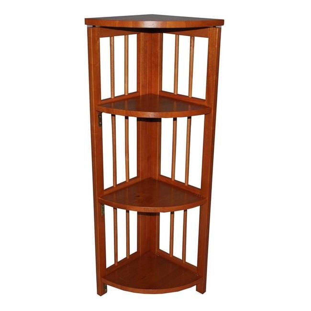 Yu Shan CO USA Ltd  4-tier corner folding bookcase  Honey Oak