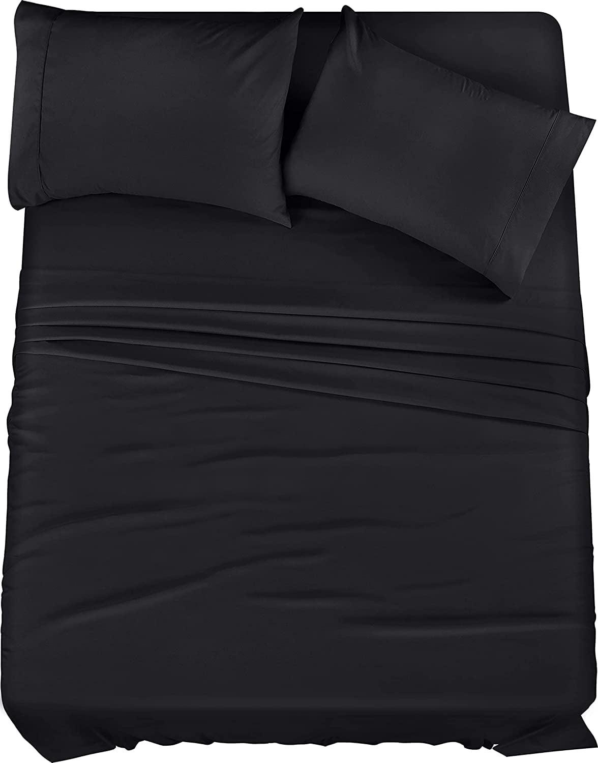 Black Queen Brushed Microfiber 4-Piece Bedding Set