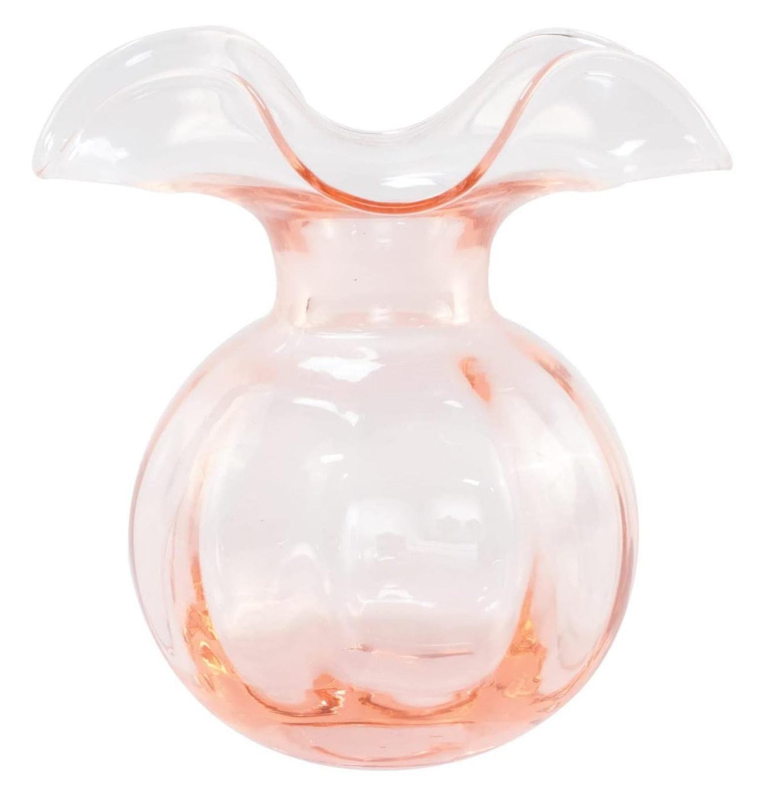 Elegant Fluted Glass Bud Vase in Soft Pink