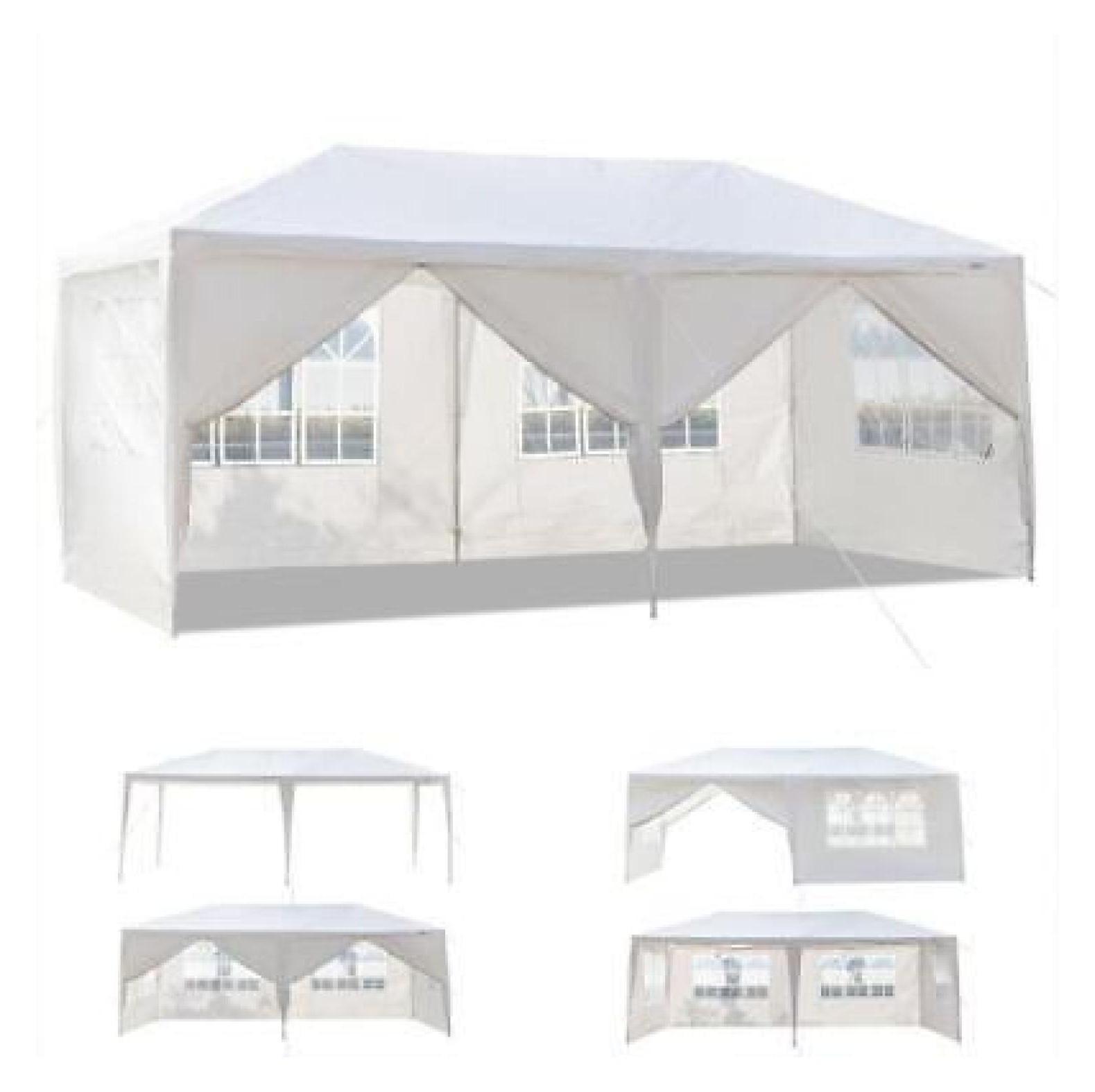 10'x20' Outdoor Party Tent with 6 Removable Sidewalls, Waterproof Canopy Patio Wedding Gazebo, White