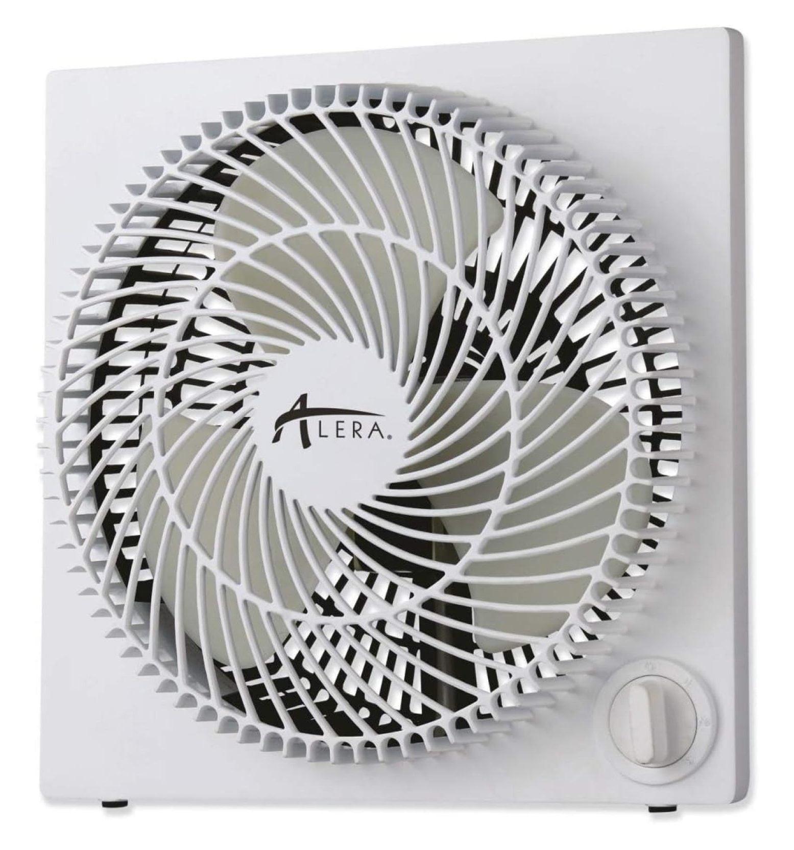 Alera 9" 3-Speed Desktop Box Fan, Plastic, White