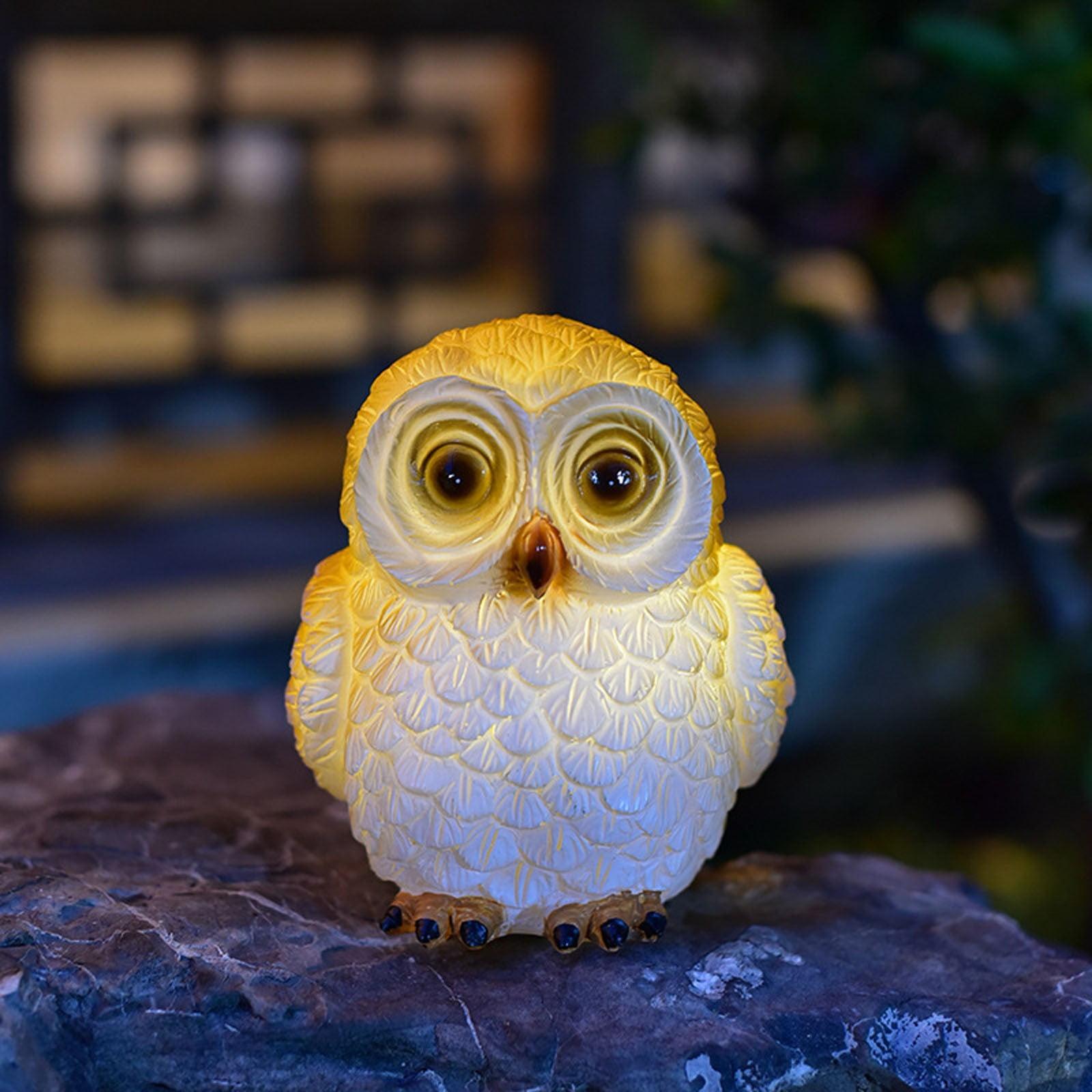 VibHome Animals Simulation Statue Ornament Owl Resin Handicraft Solar Garden Courtyard Decoration LED Light