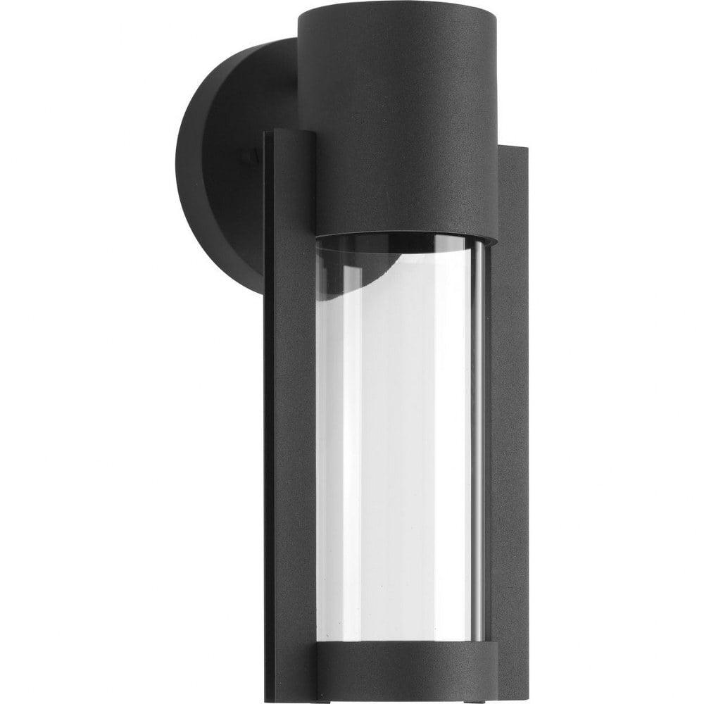 Progress Lighting Z-1030 1-Light Outdoor LED Sconce, Aluminum, Black Finish, Clear Glass Shade