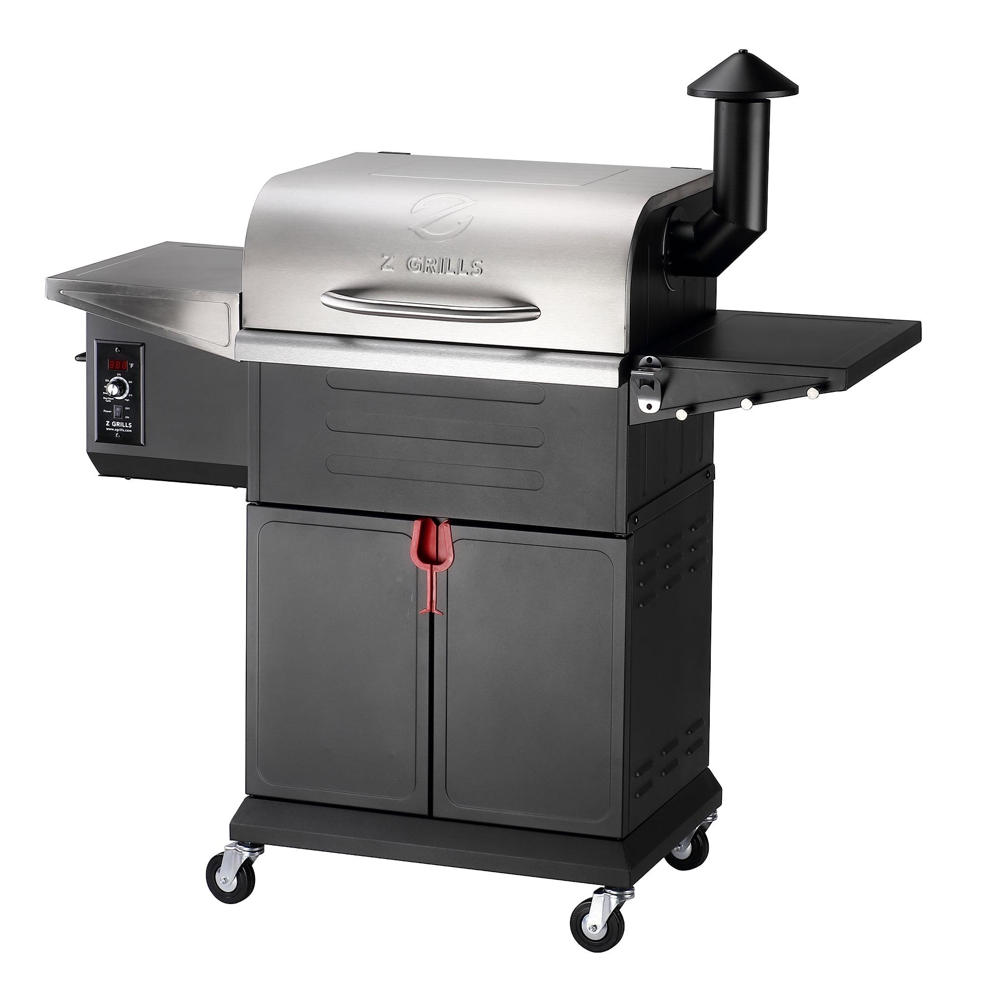 Z Grills Silver and Black Wood Pellet Grill with Rotisserie