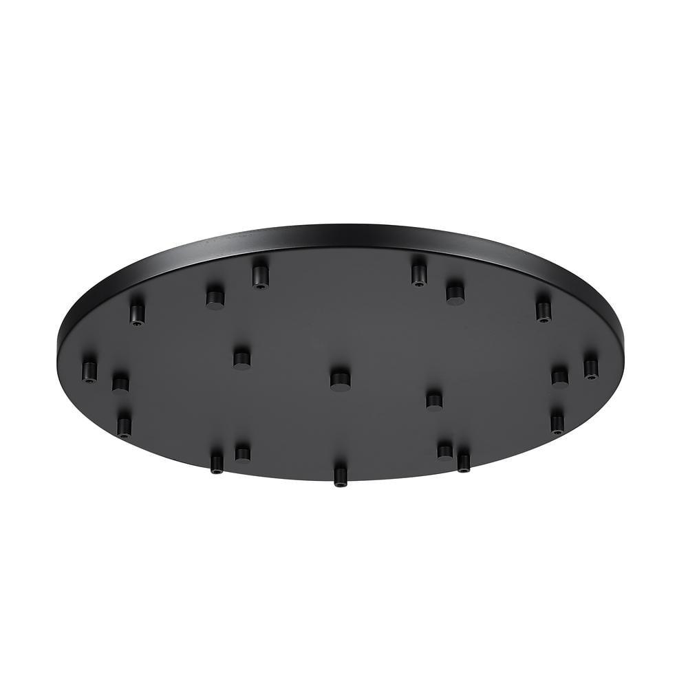 Matte Black 24" Round Multi Point Canopy with 11 Ports