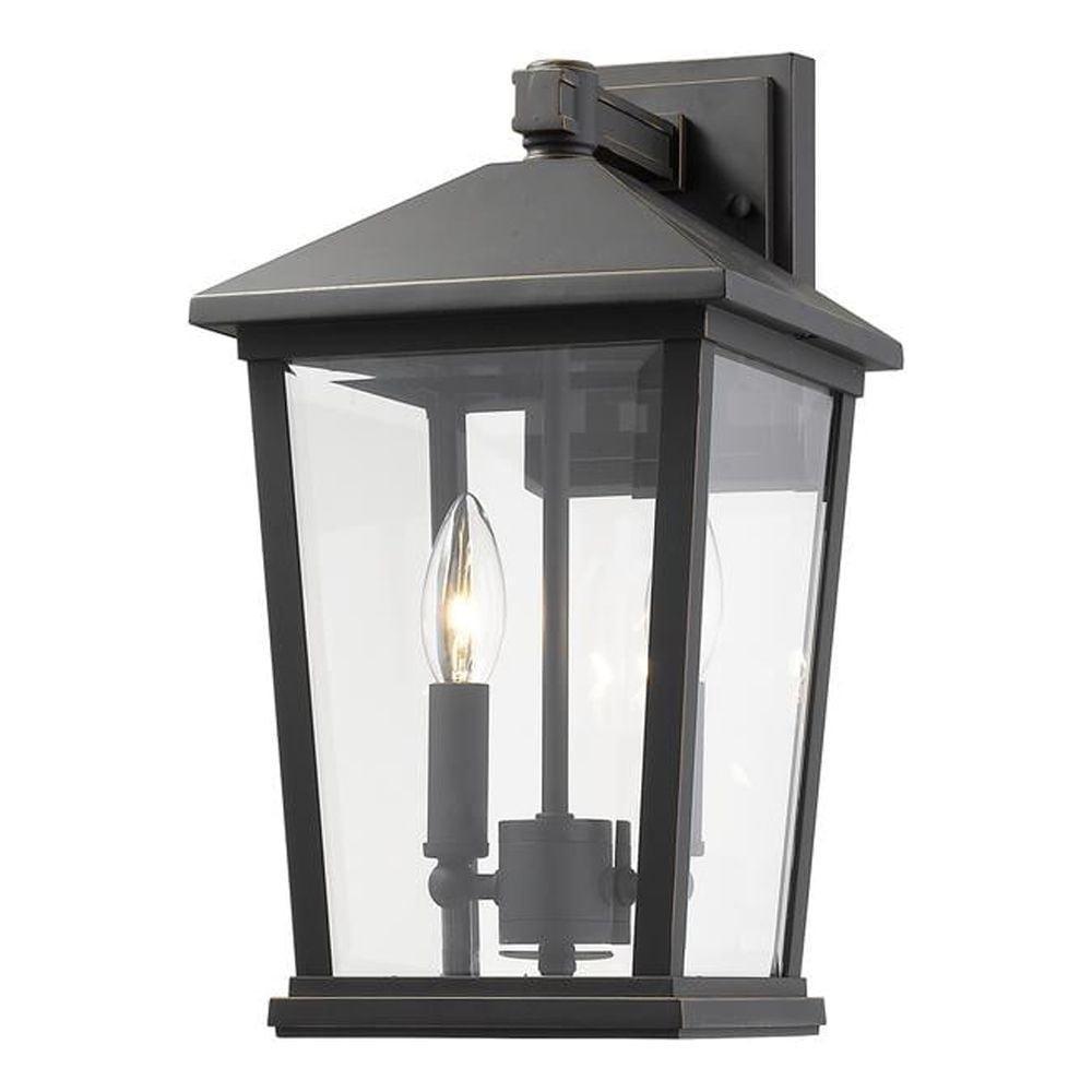 Oil Rubbed Bronze Dimmable Outdoor Wall Sconce with Clear Glass