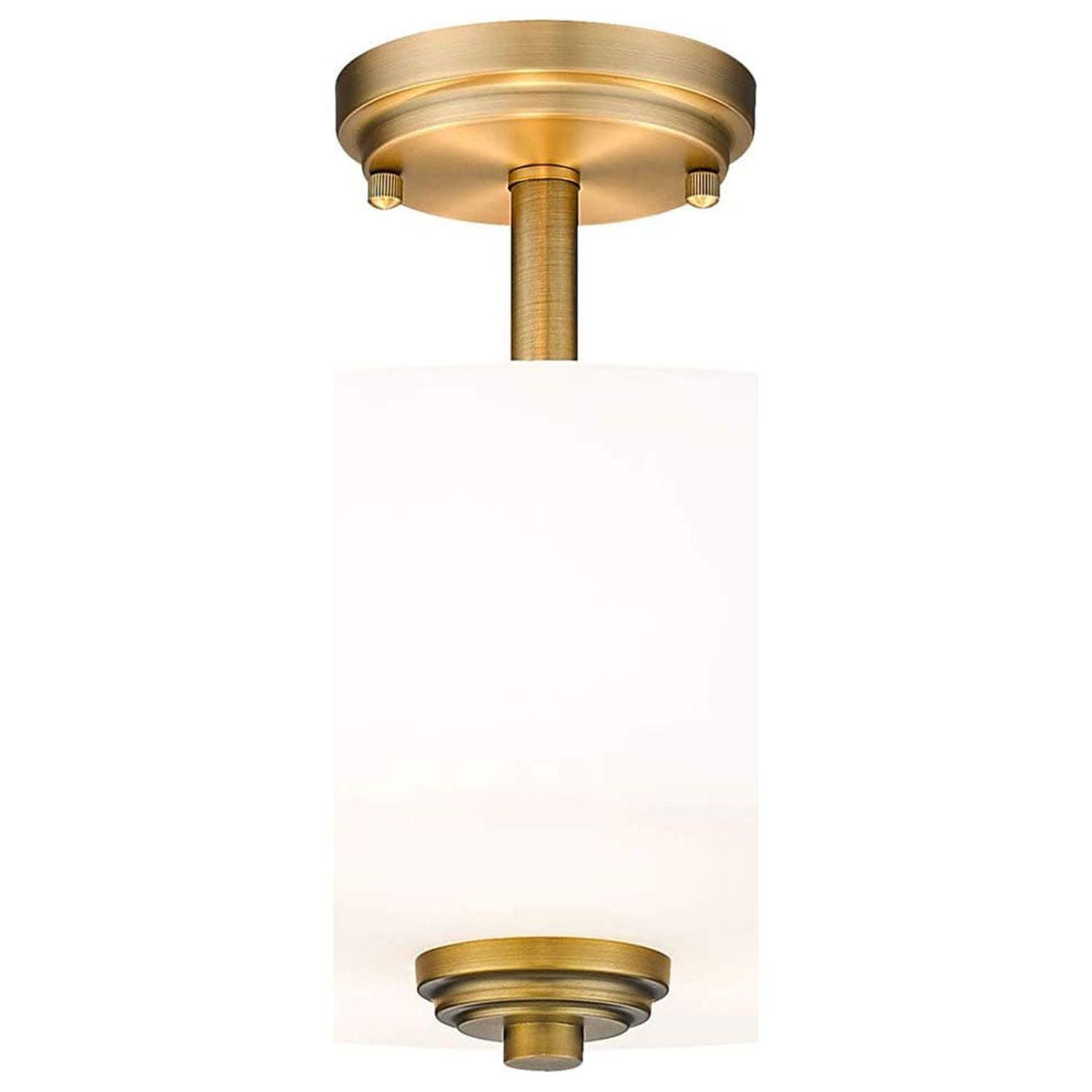 Heritage Brass and Glass 15" Flush Mount Ceiling Light