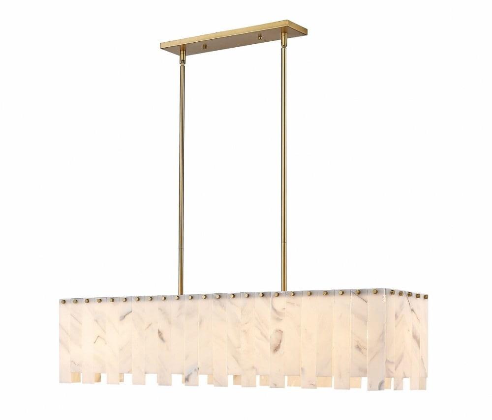 Viviana Contemporary 7-Light Linear Chandelier in Rubbed Brass