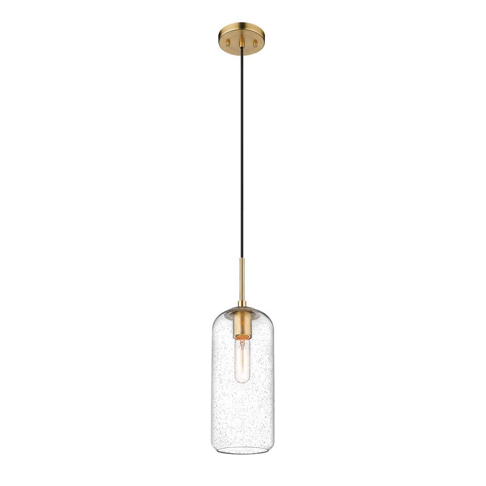 Modern Gold 4-Light Linear Chandelier with Glass Shades